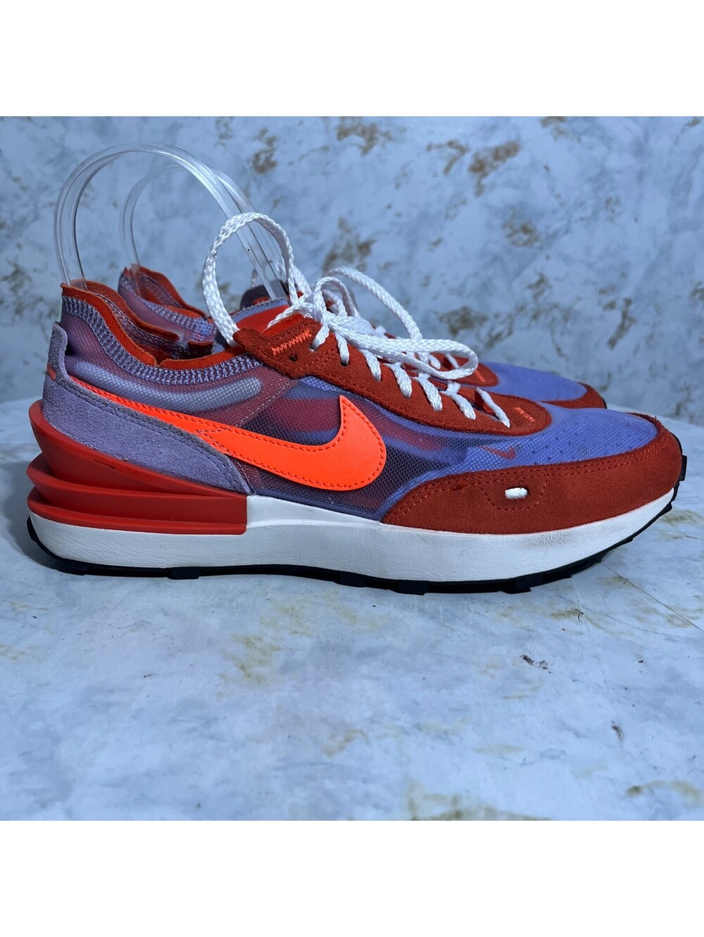 Nike Waffle One Womens Sz 8.5 Running Shoes Red Purple Athletic Trainer Sneakers